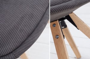SET 4 SCAUNE NATURALE/GRI SCANDINAVIA CORD 38086 - DESIGN SCANDINAV - Img 6