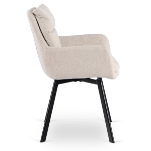 SET 4 SCAUNE ROTATIVE, ARTIM MEBLE, REALIZAT DIN MATERIAL TEXTIL BEJ SI CADRUL DIN METAL, STIL MODERN - Img 7