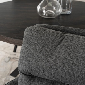 SET 4 SCAUNE ROTATIVE, ARTIM MEBLE, REALIZAT DIN MATERIAL TEXTIL GRI INCHIS SI CADRUL DIN METAL, STIL MODERN - Img 4