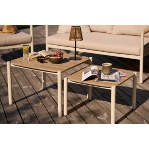 SET DE EXTERIOR, ABELA, REALIZAT DIN ALUMINIU, POLIRATAN SI TEXTIL, CULOARE NATUR/NISIPIU, HOUSE NORDIC - Img 11