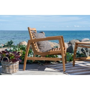 SET DE TERASA, MASA SI 2 SCAUNE, REALIZATA DIN LEMN DE TEC, INCLUDE PERNE, CULOARE NATUR, HOUSE NORDIC - Img 6