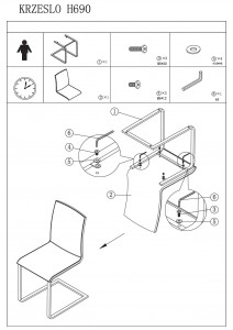 SET EXTENSIBIL FORMAT, MASA RAUL SI 6 SCAUNE H-690, STIL MODERN, SIGNAL - Img 2