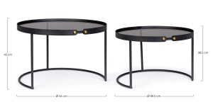 SET MASUTE DE CAFEA ZEINA ROUND NEAGRA, CONFECTIONATA DIN OTEL, STIL MODERN - Img 4