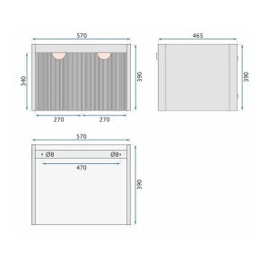 SET MOBILIER DE BAIE CU LAVOAR, OGLINDA, MARIO 60CM, ALB, JUST IN COLLECTION - Img 5