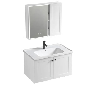 SET MOBILIER DE BAIE CU LAVOAR, OGLINDA, MONTI 60CM, ALB, JUST IN COLLECTION - Img 5