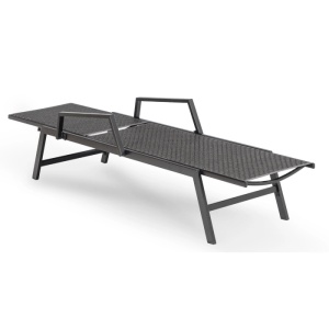 SEZLONG, ARTIM MEBLE, REALIZAT DIN TEHNORATAN SI METAL, CULOARE NEAGRA, STIL MODERN - Img 2
