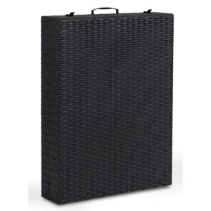 SEZLONG PLAJA PLIABIL, ARTIM MEBLE, REALIZAT DIN TEHNORATAN, CULOARE NEAGRA, STIL MODERN - Img 10