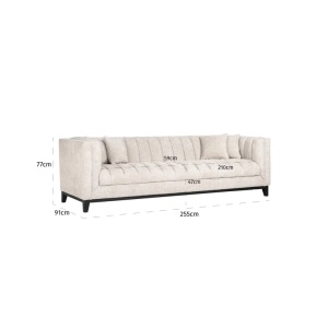 SOFA BEAUCHAMP CU 4 LOCURI SI 4 PERNE DECORATIVE, RENEGADE NATURAL 01, S5134, CONFECTIONATA DIN LEMN DE FAG, SPUMA, 100% POLIESTER, RICHMOND INTERIOR - Img 4
