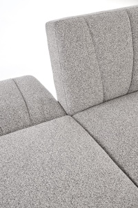 SOFA EXTENSIBILA LARIX GRI/NEGRU, CU TAPITERIE DIN TEXTIL SI LEMN MASIV, STIL MODERN - Img 4
