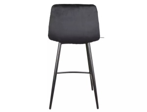 STOC 2 BUC!!! SCAUN DE BAR MILA H-2, NEGRU BLUVEL 19/NEGRU MAT, TAPITERIE DIN CATIFEA SI PICIOARE DIN METAL, STIL MODERN - Img 5