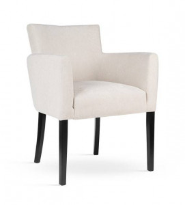 STOC 2 BUC!!! SCAUN DINING AZURRO, CREM/NEGRU, TAPITERIE DIN CATIFEA SI PICIOARE DIN LEMN, STIL MODERN