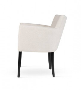 STOC 2 BUC!!! SCAUN DINING AZURRO, CREM/NEGRU, TAPITERIE DIN CATIFEA SI PICIOARE DIN LEMN, STIL MODERN - Img 4
