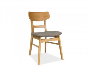 STOC 3 BUC!!!! SCAUN DINING CD-61, GRI/STEJAR, TAPITERIE DIN STOFA SI CADRU DIN LEMN, STIL MODERN