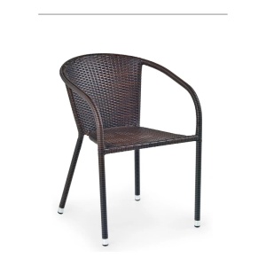 STOC 6 BUC!!!SCAUN TERASA/GRADINA MIDAS, MARO INCHIS, DIN RATAN SI METAL, STIL MODERN, HALMAR