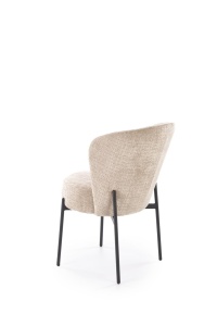 STOC 8 BUC!!! SCAUN DINING K590, BEJ/NEGRU, TAPITERIE DIN STOFA SI PICIOARE DIN METAL, STIL MODERN - Img 2