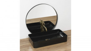 STOC!!! LAVOAR REA CERAMIC DENIS, SLIM, NEGRU, 61CM, MONTAJ PE BLAT, CALITATE SUPERIOARA - Img 5