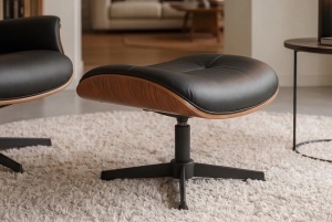 SUPORT PICIOARE ELEGANT DE RELAXARE ROTATIV, VOGUE, DIN METAL, FURNIR SI PIELE ECO, CULOARE MARO/NEGRU, INVICTA INTERIOR - Img 5