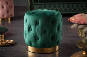 TABURET, BAROCK 35CM, COD 40730, CATIFEA VERDE SI AURIU - Img 1
