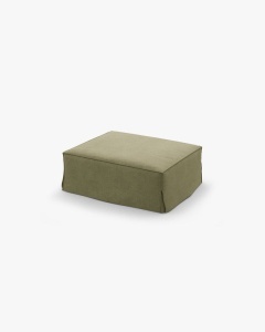 TABURET COLTAR/CANAPEA JODIE, 80X99 CM, VERDE DESCHIS, TAPITAT CU TAPITERIE DIN TEXTIL STRUCTURAT LINS, MICADONI - Img 2