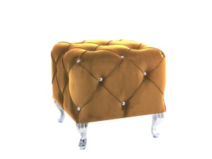 TABURET HESTIA K, CURRY BLUVEL 68/CROM, TAPITERIE DIN CATIFEA SI CADRU DIN METAL, STIL MODERN