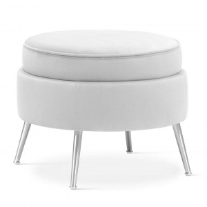 TABURET MUSZELKA, ARGINTIU/CROM, DESIGN MODERN