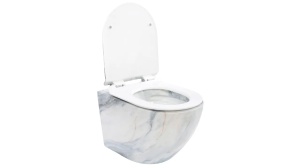 VAS DE TOALETA SUSPENDAT REA CARLOS SLIM GRANIT MAT, EFECT DE GRANIT MAT, DIN CERAMICA, CALITATE SUPERIOARA - Img 3