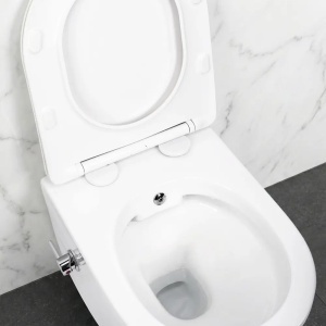 VAS WC SUSPENDABIL, CU FUNCTIE DE BIDEU, REA CARLO LUX RIMLESS, ALB, CALITATE SUPERIOARA - Img 5