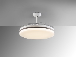 VENTILATOR VENTO, CU TELECOMANDA, 55 CM, ALB MAT/BRONZ/TRANSPARENT, DIN METAL SI ACRIL, STIL MODERN - Img 3