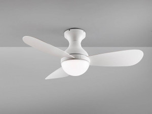 VENTILATOR VITO, CU TELECOMANDA, 40 CM, ALB MAT/OPAL, DIN METAL SI ACRIL, STIL MODERN - Img 2