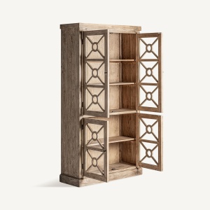 VITRINA GUBIN 205CM, DIN LEMN DE ULM DE CULOARE MARO, DESIGN CLASIC, VICAL HOME - Img 3
