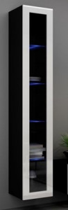 VITRINA LIVING CU LED VIGO 180 NEGRU/ALB DESIGN MODERN CM