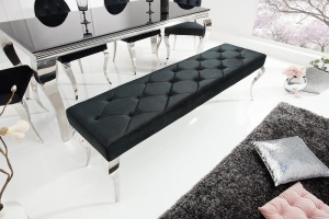 BANCHETA BAROCK ARGINTIU/NEGRU DESIGN MODERN - Img 5