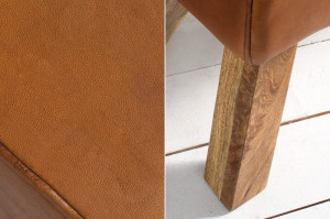 BANCUTA DIN PIELE NATURALA MARO/NATURAL BOCK 38481 - DESIGN VINTAGE - Img 4