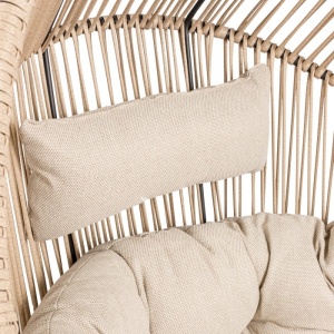BESTSELLER! FOTOLIU DE GRADINA SAU TERASA, DIN POLIRATAN SI STRUCTURA DE METAL, CULOARE BEJ/NEGRU - Img 11