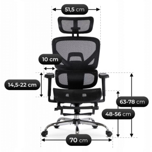 BESTSELLER! SCAUN DE BIROU ERGONOMIC, ARTIM MEBLE, REALIZAT DIN MATERIAL TEXTIL NEGRU, STIL MODERN - Img 8