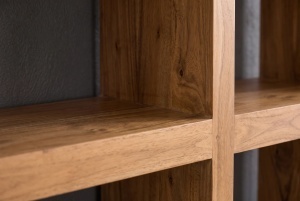 BIBLIOTECA LIVING MAKASSAR 180CM, 8 COMPARTIMENTE, REALIZATA DIN LEMN DE MANGO, CULOARE MARO NATUR - Img 12
