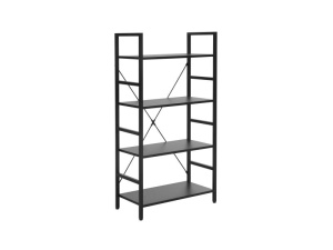 BIBLIOTECA/RAFT LOFT R4, NEGRU/NEGRU MAT, DIN PAL LAMINAT SI METAL, STIL MODERN