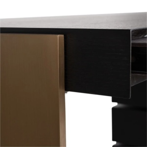 BIROU ALEXANDER JONES, CU SERTARE, CONFECTIONATA DIN MDF SI OTEL INOXIDABIL, STIL MODERN - Img 2