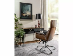 BIROU B-021, 100 CM, MARO/NEGRU MAT, DIN PAL LAMINAT SI METAL, STIL MODERN