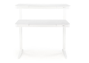 BIROU B52, CU FUNCTIE DE REGLARE A INALTIMII, ECRAN TACTIL SI PORT USB, ALB, DIN METAL SI STICLA, STIL MODERN - Img 2