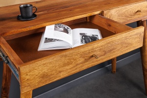 BIROU, BEAUTY BY NATURE 110CM, LEMN MASIV SHEESHAM, DESIGN RETRO - Img 7