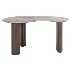 BIROU BRANDO BLUSH 214331, CONFECTIONAT DIN MARMURA, MDF SI OTEL INOXIDABIL CULOAREA BRONZ/ASPECT DE MARMURA, STIL MODERN - Img 2