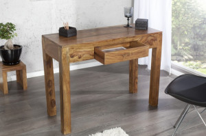 BIROU DIN LEMN MASIV, 100CM, MAKASSAR, DESIGN VINTAGE - Img 4
