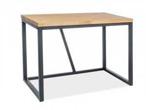 BIROU SILVIO, 110 cm, DIN LEMN MASIV SI METAL, STEJAR/NEGRU, STIL INDUSTRIAL, SIGNAL - Img 2
