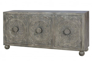 BUFET 172CM, GRI, DIN LEMN DE MANGO PRELUCRAT MANUAL, GINER Y COLOMER - Img 2