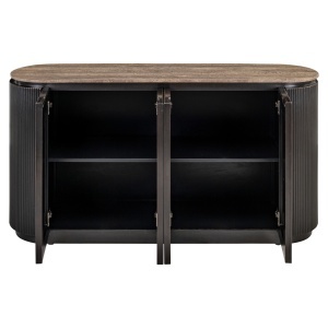 BUFET DINING RUSSO, REALIZAT DIN LEMN SI TRAVERTIN, CULOARE MARO, DESIGN DEOSEBIT, RICHMOND INTERIORS - Img 2