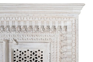 BUFET LIVING 110CM, COD 1512, DIN LEMN DE MANGO, ALB ANTICHIZAT, ARTIM GROUP SELECTION - Img 5