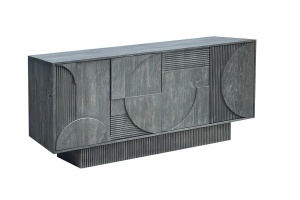 BUFET LIVING, ART DECO 170CM, LEMN DE MANGO, MODEL 3D, CULOARE GRI, ARTIM GROUP SELECTION - Img 4