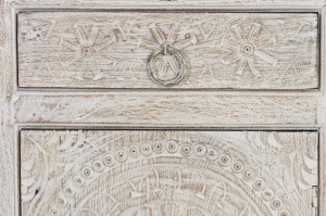BUFET LIVING BREST 150CM, DIN LEMN DE MANGO, CULOARE ALB ANTICHIZAT, ARTIM GROUP SELECTION - Img 5