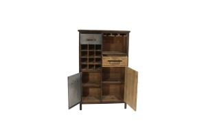 BUFET LIVING DEOSEBIT, ATELIER 120CM, REALIZAT DIN LEMN DE PIN SI METAL, CULOARE MARO ANTICHIZAT/NATUR, ARTIM GROUP - Img 7